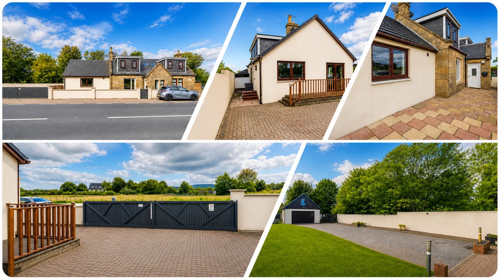 Mardon self-catering properties near Inverness Main House exterior and private gated courtyard at Mardon near Inverness